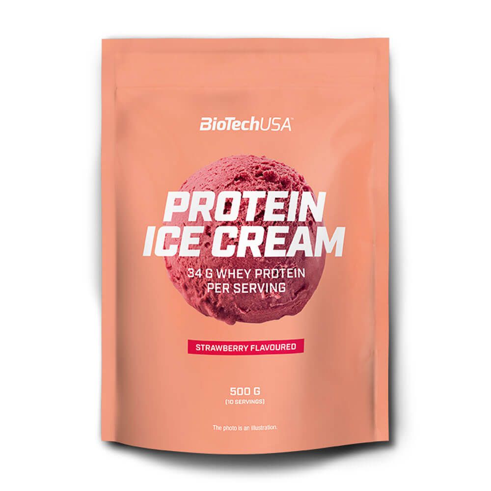 Protein Ice Cream envase de 500g suplemento de dulces y galletas por Biotech USA