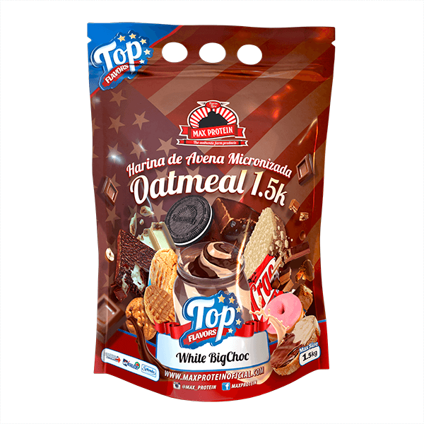 Harina de Avena Top Flavors de 1,5 kg de la marca Max Protein (Harina de Avena Dulce)