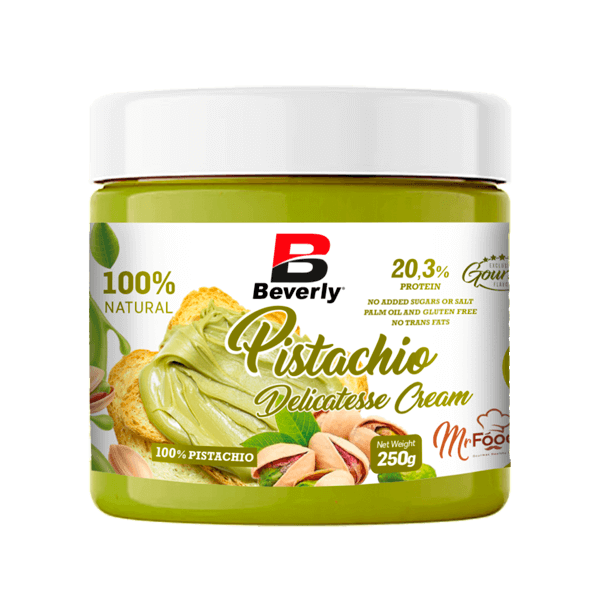 Pistachio Delicatesse Cream de 250g de la categoría cremas de otros frutos secos del fabricante Beverly Nutrition