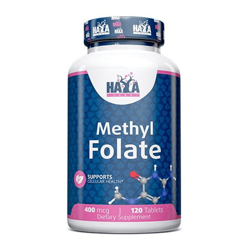 Folato de Metilo 400 mcg de 120 tabletas suplemento de la sección sistema inmunológico de la marca Haya Labs