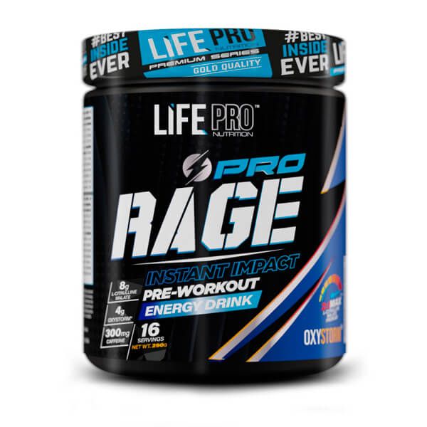 Rage pro paquet de 290g supplément de pre-workout par LifePRO