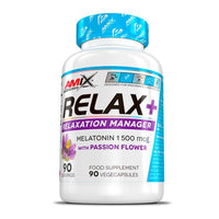 Relax+ bote de 90 cápsulas hecho por Amix Performance - mejora del sueño