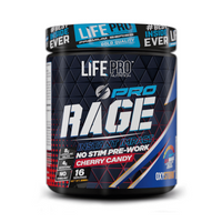 Rage Pro sin Estimulantes en 290g del fabricante LifePRO en la categoría pre entreno sin estimulantes