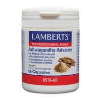 Ashwagandha envase de 60 cápsulas del fabricante Lamberts
