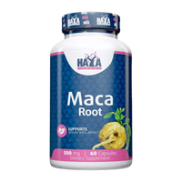 Maca 500mg presentación de 60 cápsulas vegetales hecho por Haya Labs - vigorizantes