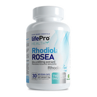 Rhodiola Rosea 600mg presentación de 60 cápsulas veganas de LifePRO complemento alimenticio de anti-estrés