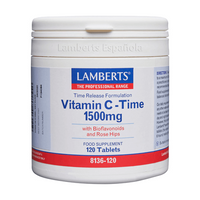 Vitamina C 1500mg con Bioflavonoides envase de liberación sostenida de la marca Lamberts
