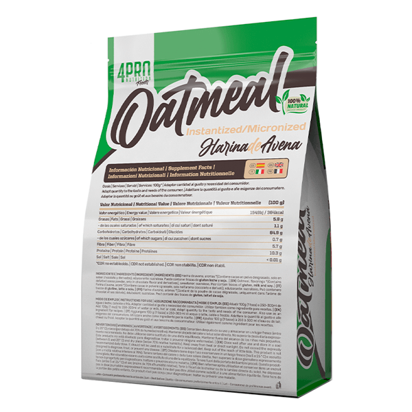 Harina de Avena envase de 1kg de 4PRO Nutrition