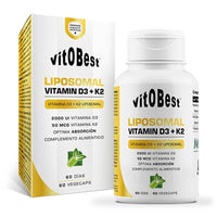 Vitamina D3+K2 Liposomal bote de 60 cápsulas de la marca VitoBest