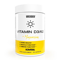 Vitamina D3 /K2 + Magnesio envase de 120 cápsulas en la sección de vitaminas del fabricante Weider