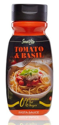 Salsa Tomate Basílico 0% envase de 320ml de la marca Servivita (Salsas Saladas Sin Calorias)