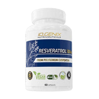 Resveratrol 500mg envase de 60 cápsulas del fabricante IO.Genix de la sección antioxidantes