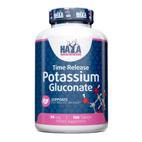 Gluconato de Potasio 99mg de 100 tabletas de la marca Haya Labs complemento alimenticio de minerales