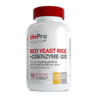 Yeast Rice + Coenzime Q10 en 90 cápsulas veganas por LifePRO suplemento de colesterol