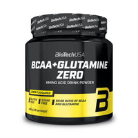 BCAA + Glutamine ZERO envase de 480g de la marca Biotech USA suplemento de la sección bcaa + glutamina