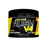 Rush V4 envase de 180g dentro de Pre entreno de Stacker Europe