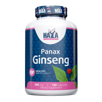 Panax Ginseng 200mg presentación de 120 cápsulas hecho por Haya Labs complemento alimenticio de revitalizantes