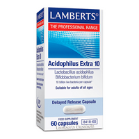 Acidophilus Extra 10 envase de 60 cápsulas en la sección de digestivos de Lamberts