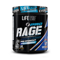 Rage Pro envase de 290g por LifePRO suplemento de la sección pre entreno