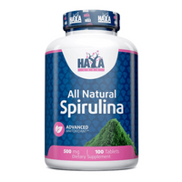Espirulina Natural 500mg envase de 100 tabletas vegetales de la marca Haya Labs