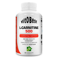L-Carnitina 500 en 60 cápsulas vegetales de la marca VitoBest
