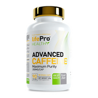 Advanced Caffeine 200mg bote de 90 cápsulas vegetales de la sección cafeína de la marca LifePRO