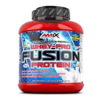 Whey Pro Fusion Protein envase de 2.3kg hecho por Amix Nutrition complemento alimenticio de proteina de suero whey