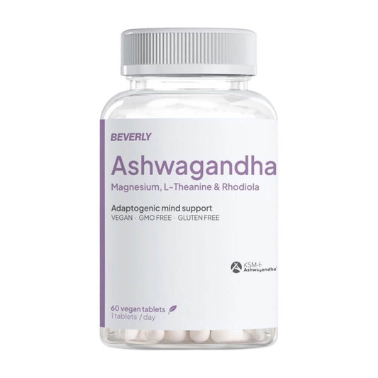 Ashwagandha KSM-66, magnésium, L-théanine et rhodiola de Beverly Nutrition de la marque Beverly Nutrition dans la collection Ashwagandha
