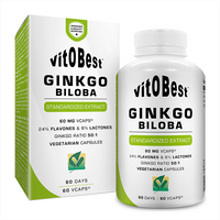 Ginkgo Biloba envase de 60 cápsulas de la marca VitoBest (Mejora General)