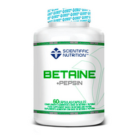 Betaína + Pepsina presentación de 60 cápsulas del fabricante Scientiffic Nutrition en la sección de digestivos