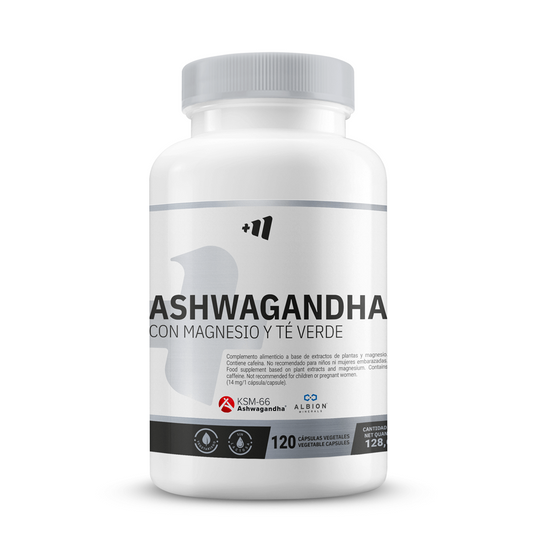 Ashwagandha KSM-666® avec magnésium Albion® et thé vert Masmusculo de la marque Masmusculo Supplements dans la collection Ashwagandha