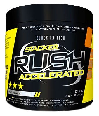 Rush Accelerated envase de 454 gr de la marca Stacker Europe (Pre-Entrenamiento)