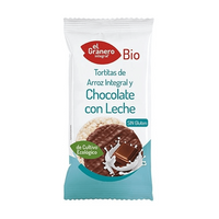 Tortitas de Arroz Integral Chocolate con Leche Bio en 100g complemento alimenticio de tortitas de cereales de la marca El Graner