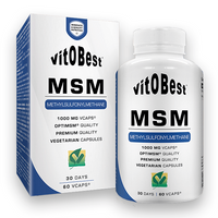 MSM 1000mg envase de 60 cápsulas vegetales de la marca VitoBest (MSM Metilsulfonilmetano)