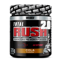 Total Rush 2.0 envase de 375g suplemento de la sección pre entreno de Weider