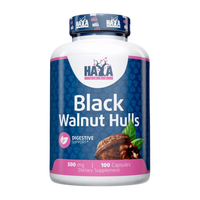 Black Walnut Hulls 500mg en 100 cápsulas de la sección digestivos de Haya Labs