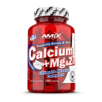 Calcio + Magnesio + Zinc presentación de 100 tabletas suplemento de la sección minerales de la marca Amix Nutrition