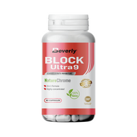 Block Ultra9 envase de 90 cápsulas del fabricante Beverly Nutrition (Bloqueadores de Carbohidratos)