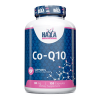 Co-Q10 30mg envase de 120 cápsulas vegetales de la marca Haya Labs - antioxidantes