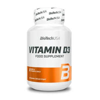 Vitamina D3 presentación de 120 tabletas de la marca Biotech USA