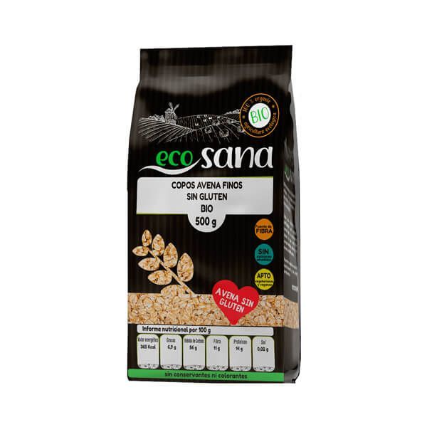 Flocons d'avoine fine complète biologique sans gluten Ecosana - EcoSana 0