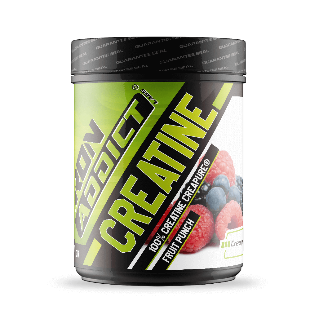 Creatina envase de creapureÂ® del fabricante Iron Addict Labs suplemento de creatina monohidrato