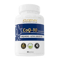 CoQ-10 envase de 60 softgels hecho por IO.Genix suplemento de antioxidantes