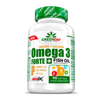Omega3 FORTE + envase de 90 softgels en la categoría omega 3 de la marca Amix GreenDay