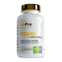 Vitamina D3 2000IU de 90 softgels por LifePRO