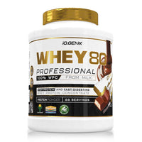 Whey 80 Profesional envase de 2kg de la marca IO.Genix suplemento de proteina de suero whey