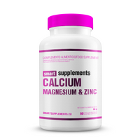 Calcio Magnesio y Zinc envase de 90 cápsulas vegetales hecho por Smart Supplements - minerales