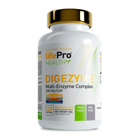 Digezyme 200mg bote de 120 cápsulas veganas del fabricante LifePRO en la categoría digestivos