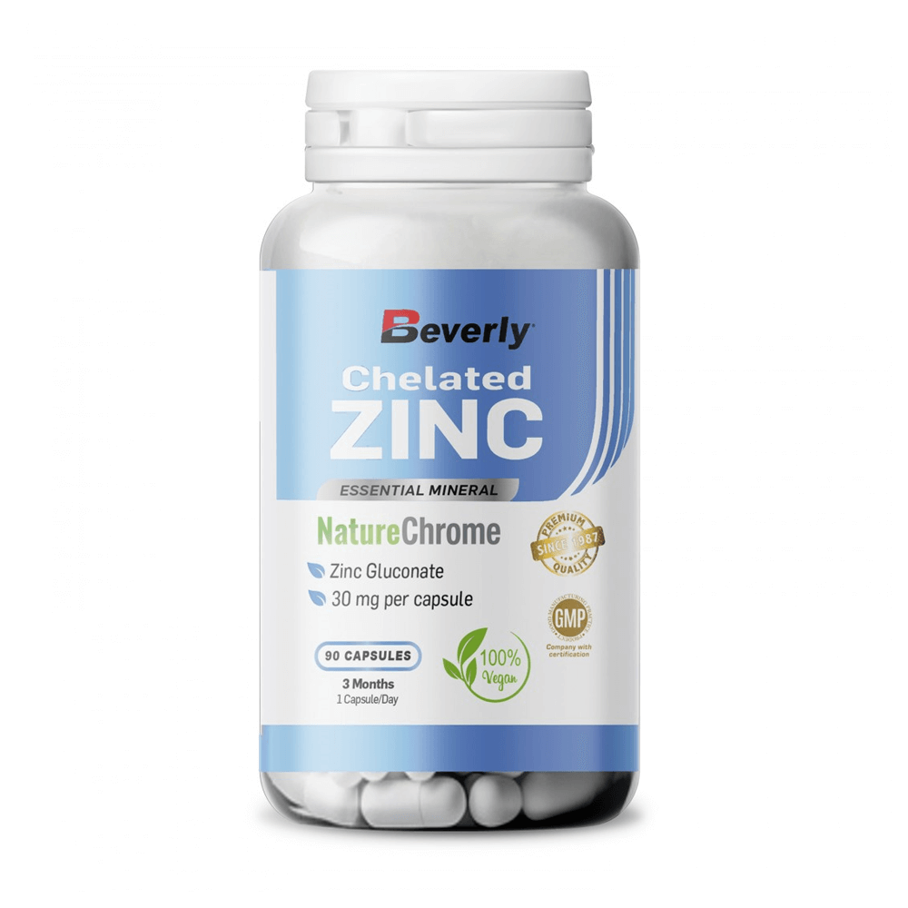 Chelated Zinc Pro 30 envase de 90 cÃ¡psulas de Beverly Nutrition (Minerales)