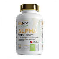 Alpha Pro envase de 90 cápsulas veganas suplemento de vigorizantes hecho por LifePRO